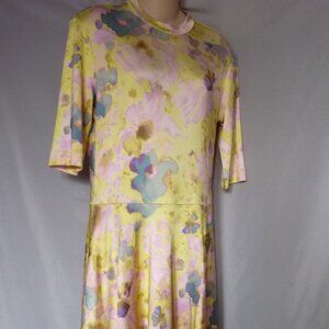 Stella McCartney floral jersey drop waist asymmetrical dress 44